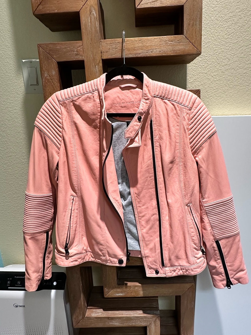 MARC JACOBS Women’s Pink Leather Jacket - Medium